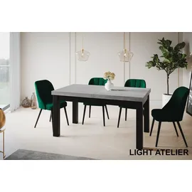 alpimeble Rechteckiger Esstisch 140 – 180 x 76 x 90 cm Atelier