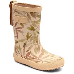 Gummistiefel BISGAARD "fashion", Kinder, Gr. 34, beige (beige leaves, blättermotiv), Naturkautschuk, gemustert, klassisch, Schuhe, Regenstiefel, Matsch-Schuh in normaler Weite