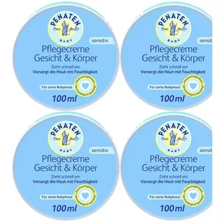 4x100ml Penaten Baby SENSITIV Pflegecreme Gesicht & Körper | zieht schnell ein