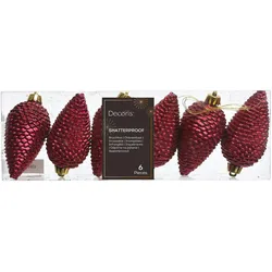 Christbaumschmuck 8cm Kunststoff Tannenzapfen Weihnachtsbaumschmuck bordeaux