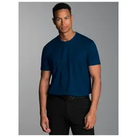 TRIGEMA T-Shirt "TRIGEMA Essential Tee", Herren, Gr. M, blau (night, blau), Single Jersey, 48% Baumwolle, 48% Micromodal, 4% Elasthan, Basic, Rundhals, Shirts T-Shirt