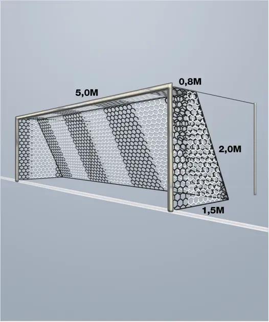 Cawila Tornetz HEXA 5,15x2,05m | Tiefe 0,8x1,5m | Maschenweite 12cm | Stärke 4mm | weiß/schwarz