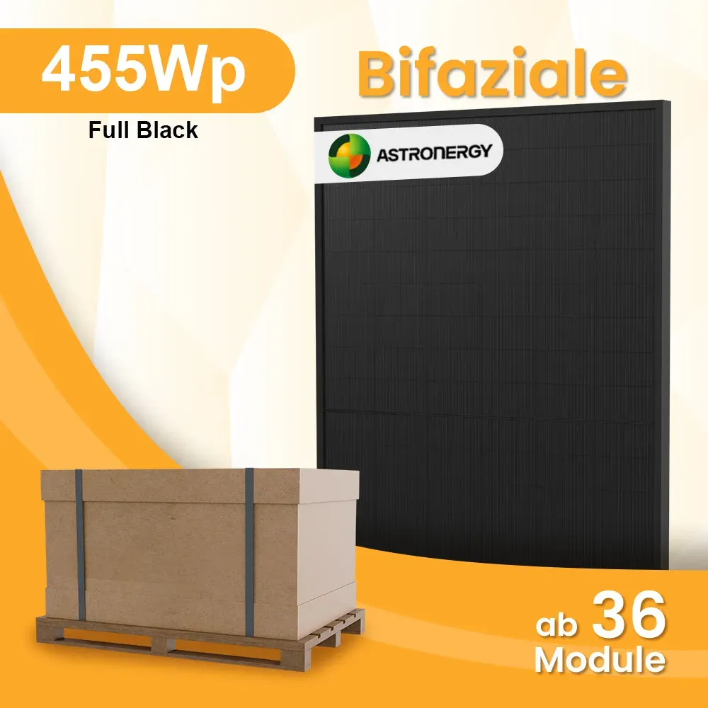 Astronergy N7s 455W Full Black Bifaziales Glas-Glas Solarmodul – Palette mit 36 Modulen, by Powerness - 36 Stücke / Powerness Express (Lieferzeit: 5-14 Werktage)