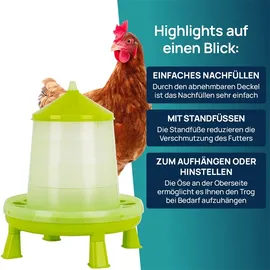 Gaun Futtertrog, grün, mit Füßen, 8kg