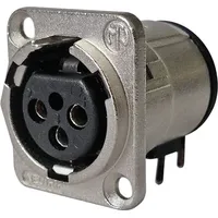 Neutrik NC3FD-H-0 XLR-Steckverbinder Flanschbuchse, Kontakte gewinkelt Polzahl: 3 Silber