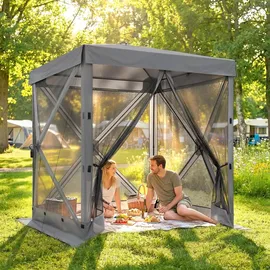 Outsunny Faltpavillon 1,85 x 1,85 m inkl. 4 Seitenteile Dunkelgrau