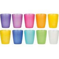 Kigima Trinkbecher Rainbow bunt, PP, 0,24 l, Kunststoff, Mehrweg, extra stabil, Set, 10 Stück