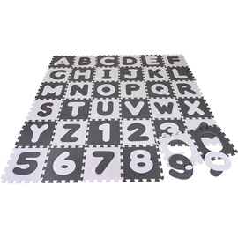 KNORRTOYS 21021 Puzzlematte-Alphabet + Zahlen grau-weiß