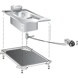 Gastro-Inox Gastro Inox Einbau-Fritteuse mit 10 Liter aus Edelstahl  400x600x380mm