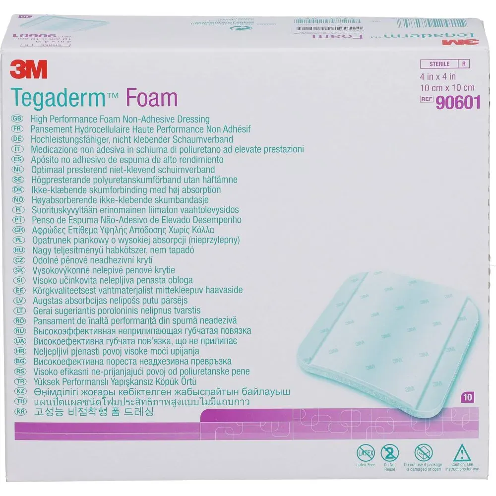 TEGADERM Foam n.klebend 10x10 cm 90601 10 St