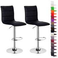 Barhocker Barstuhl Design Stuhl drehbar Kunstleder Chrom mit Lehne #719-24