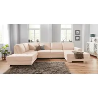 sit&more Wohnlandschaft SIT & MORE "Santorini U-Form", beige (creme), B:340cm H:82cm T:224cm, Luxus-Microfaser ALTARA NUBUCK (100% Polyester) / Struktur (100% Polyester);Flachgewebe (100% Polyester) / Struktur (100% Polyester), Sofas, Wohnlandschaft, mit Federkern