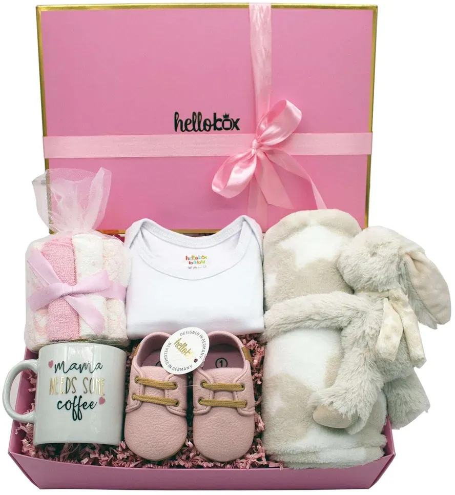 Hellobox Geschenk neugeborenes mit Babydecke, Kuscheltier (17 Teile)