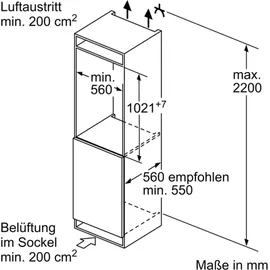 Siemens iQ500 KI31RADD1 Einbaukühlschrank (165 l, 1021 mm hoch)