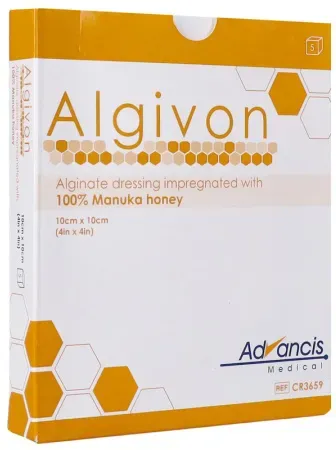 Advancis Medical Algivon Alginat Plus Honig 10cmx10cm 5 Stück