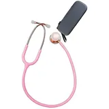 Hospitrix Stethoskop Professional Line Stealth Edition mit GRAVUR + Kostenlose Premium Tasche! (Pink Gold Edition/Rosa)