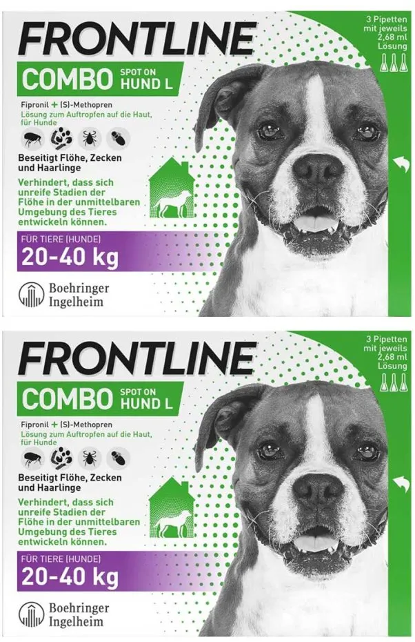 FRONTLINE COMBO Hund & Heim gegen Zecken Flöhe Larven 20-40 kg