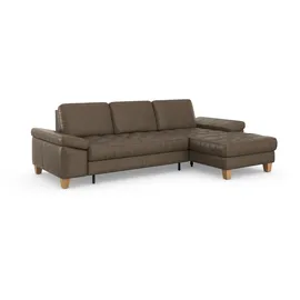 sit&more Ecksofa SIT & MORE "Westham L-Form", braun (coffee), B:275cm H:88cm T:172cm, 100% Polyester, Sofas, Ecksofa, mit Recamiere, mit oder ohne Bettfunktion, Bettkasten, Füße Eiche