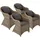 Tectake Rattansessel 60 x 71 x 84 cm natur 4 St. inkl. Sitzkissen
