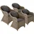 Tectake Rattansessel 60 x 71 x 84 cm natur 4 St. inkl. Sitzkissen