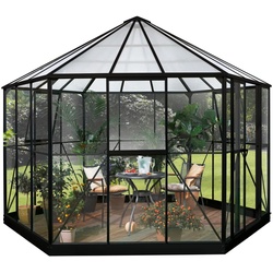 Vitavia Gewächshaus-Pavillon Hera 9000 schwarz lackiert, inklusive Fundament