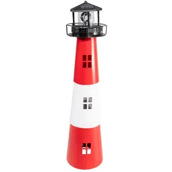 Gartendeko Solar Leuchtturm mit rotierender LED-Beleuchtung 60 cm