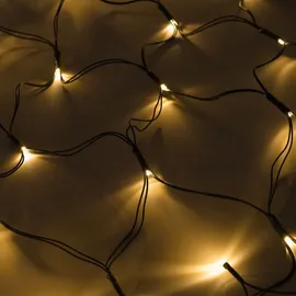 esotec Lichterkette Kunststoff 1,5x1,5m 144 LEDs inkl. Zuleitung 3m schwarz