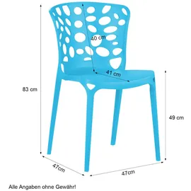 Homestyle4u Gartenstuhl 47 x 47 x 83 cm blau 2 St.