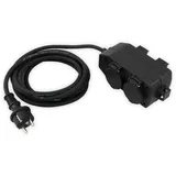 McPower Steckdosenblock, 4-fach IP44, Außenbereich, 3 M Zuleitung