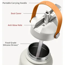 luxuskollektion Edelstahl Trinkflasche mit Strohhalm 750ml