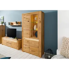 MASSIVMOEBEL24.DE Vitrine KENT 113 x 40 x 205 cm Beige