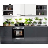 Express Küchen Küchenzeile »Jena«, vormontiert, mit Soft-Close-Funktion, Stellbreite 240 cm, grau