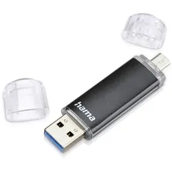 HAMA USB-Stick "Laeta Twin, USB 3.0", schwarz, 128 GB, USB-Sticks