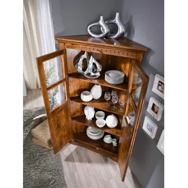 Massivmoebel24 Eckschrank Akazie 108 x 183 x 57 cm Braun