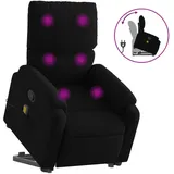 vidaXL Massagesessel mit Aufstehhilfe Polyester 99 x 99 x 99 cm Schwarz