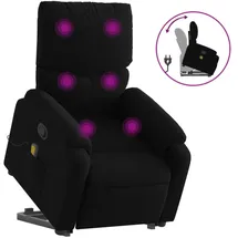 vidaXL Massagesessel mit Aufstehhilfe Polyester 99 x 99 x 99 cm Schwarz