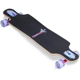 Muuwmi Longboard Compact Space - ABEC 7 Kugellager - mit LED-Leuchtrollen - Deck 83x22cm - max. 100kg