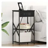 vidaXL Nachtschrank mit Regal 41 x 31 x 76 cm Schwarz