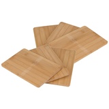 Spetebo Bambus Schneidebrettchen 22 x 14 cm - 6er Set - Holz - Schneide Servier Küchen Brett