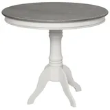 Livin Hill Esstisch Rimini White, Provenzalischer Stil, weiße Basis, dunkelbraune Tischplatte weiß