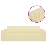 vidaXL Stretch Sofahusse 3-Sitzer Creme Polyester-Jersey
