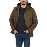 Blend BHFosco Herren Parka Winterparka Winterjacke mit Kapuze Reißverschlusstaschen regular fit - Braun - XL