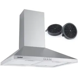 Comfee Dunstabzugshaube Umluft vs Abluft Wandhaube mit Aktivkohlefilter Extraktion 320 m3/h