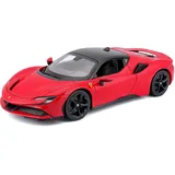 BBURAGO Ferrari SF90 Stradale Spider 1:18 Ferrari Race - Play Serie, Kofferraum, Motorhaube und Türen beweglich, rot(18-16015)