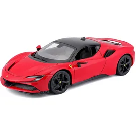 BBURAGO Ferrari SF90 Stradale Spider 1:18 Ferrari Race - Play Serie, Kofferraum, Motorhaube und Türen beweglich, rot(18-16015)