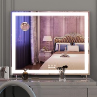 BEAUTME Hollywood Spiegel mit Beleuchtung mit LED-Licht,Großer Kosmetikspiegel für Schminktisch/Wandmontage mit Abnehmbarer 10X Vergrößerungsspiegel