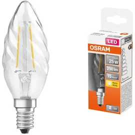 Osram LED Kerze gedreht E14/2,5 Watt/Energie F Glas