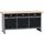 KÜPPER Werkbank Holz 170x84x60 cm schwarz 3 Schubladen 3 Türen 300 kg Traglast