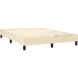 vidaXL Boxspringbett mit Matratze Creme 140x200 cm Stoff