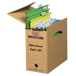 6 ELBA Archivboxen tric system braun 16,0 x 34,1 x 31,5 cm